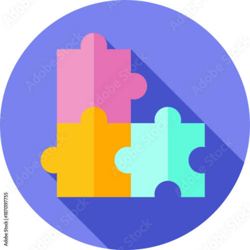 Colorful jigsaw puzzle pieces connecting concept