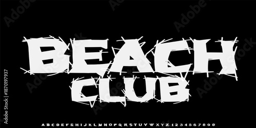 Y2k Dark Rock Lettering tattoo vector type font. Grunge style type font with Gothic Punk Rock and Dead Rock. Scary tattoo font concept. Rock n Roll style lettering.Vector Illustration