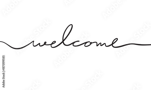 Welcome text font calligraphy hand written lettering script black color object welcome hallo business greeting welcome businessman businesswoman welcome hallo banner joy funny happy season vintage 