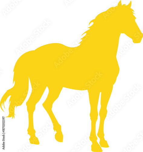 Golden Horse Silhouette for Chinese New Year 2026 - Year of the Horse