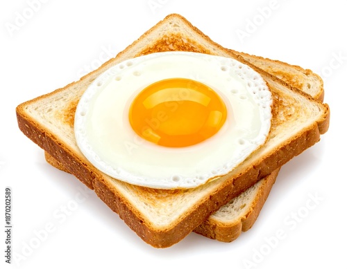 Fried egg on toasted bread