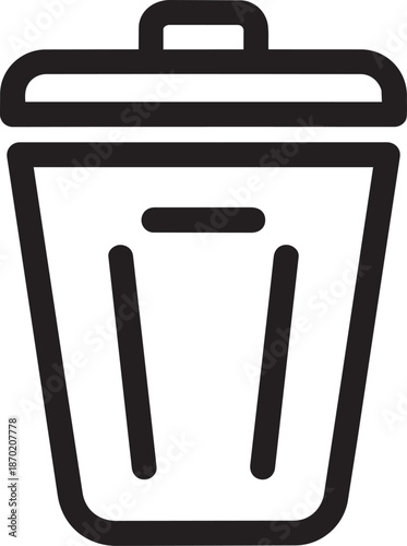 Modern Trash Bin Icon, Wastebasket Symbol, Office and Desktop Garbage Can Illustration, Recycle Bin Design, User Interface Icon for Desktop, Web, Mobile Apps, Office Tools, Clean Workspace, Digital O
