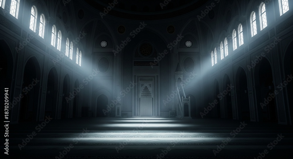 Obraz premium Isra Miraj and Mosque Background