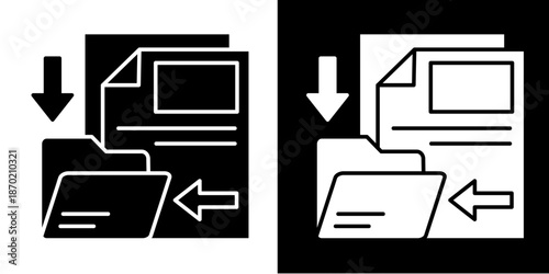 Data Gathering  Icon Set White Glyph Style Collection