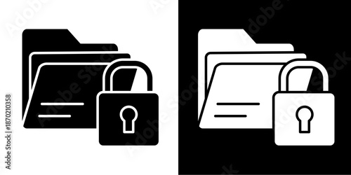 Secure  Icon Set White Glyph Style Collection