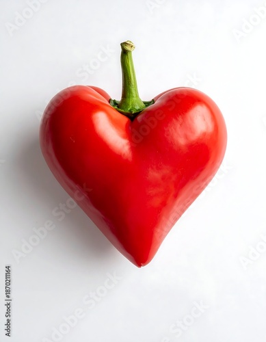 Heart-shaped red bell pepper