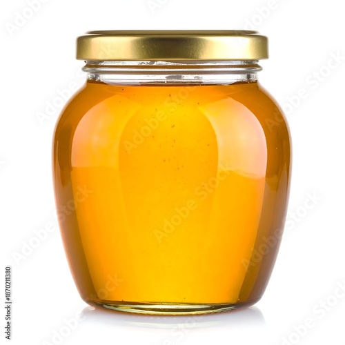 Honey jar isolated on white