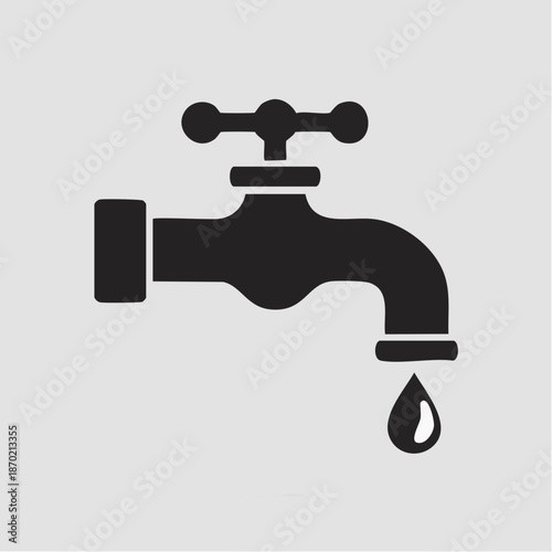 A dripping faucet icon on a plain background