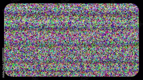 Retro Analog TV Screen Static Noise Glitch Effect Background. Old Film VCR Damage, Television No Signal Flickering Animation Loop. 4k video animation seamless loop