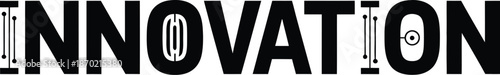 Bold Black Text "INNOVATION" with Stylized Letters