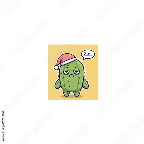 Sleepy Cactus Illustration