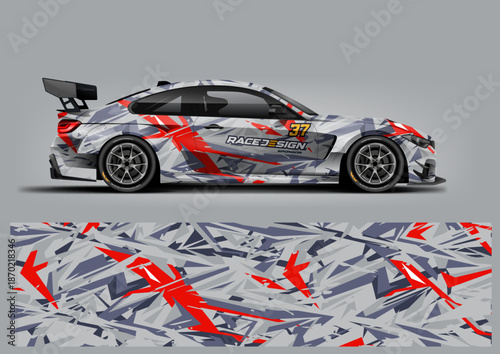 Agresive sporty car wrap livery design