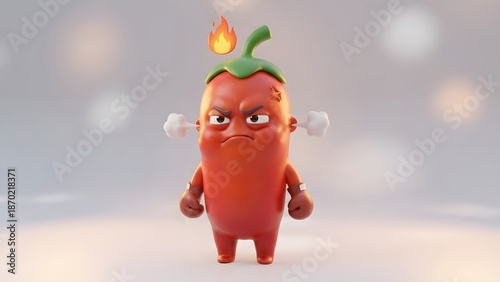 Wallpaper Mural A cartoon character in a fitness pose with a vegetable as the main subject in a blurred background Torontodigital.ca