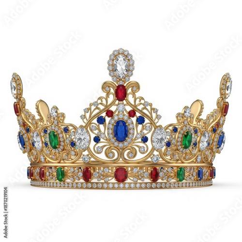 Luxurious Golden Crown with Precious Jewels.