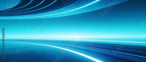 Abstract futuristic blue technology background with glowing light lines and cyber motion effects, suitable for digital design, sci-fi concepts, and tech-themed visuals.