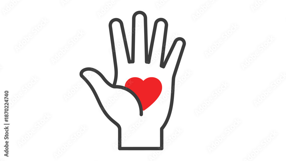 Obraz premium Hand holding red heart charity and love symbol.