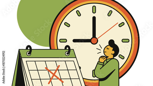 Time management deadline schedule planning calendar waiting.