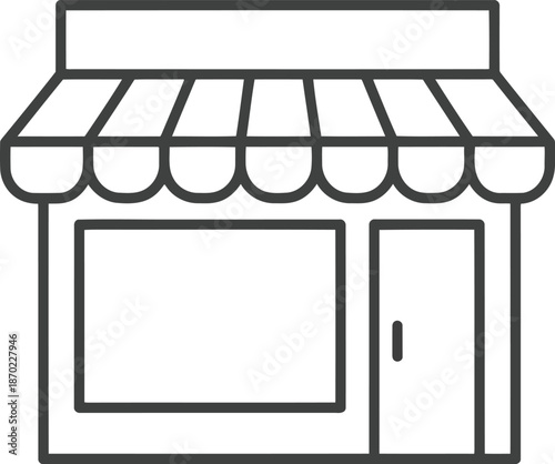 Hand drawn storefront icon symbol simple outline business retail shop building vector