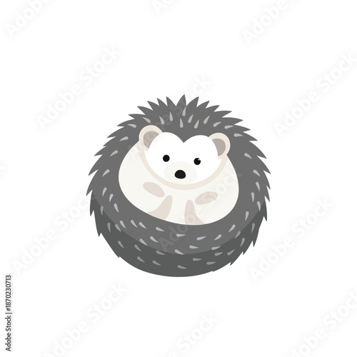 A cute 3d cartoon hedgehog illustration featuring a small spiky mammal with sharp prickly spines acting as a funny nature avatar for a garden wildlife icon
