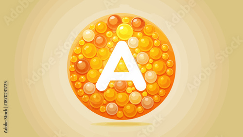 Letter A formed by orange citrus bubbles illustration