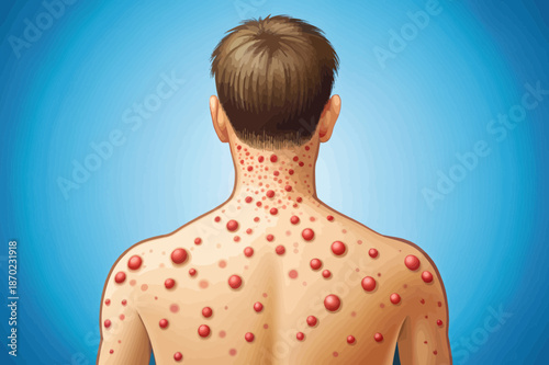 Person's Back Covered in Chickenpox Spots