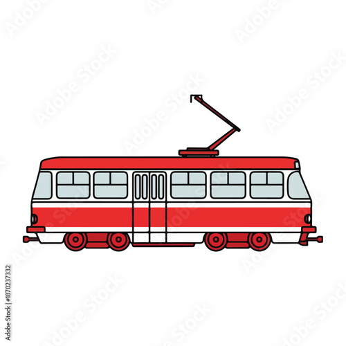 Red double decker London bus vector illustration isolated on white background