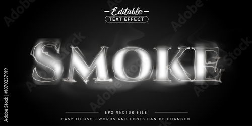 Editable text effect on smoke theme.