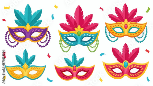 Colorful Masks for Carnival Celebrations.
