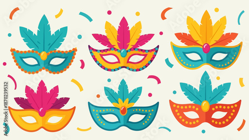 Colorful Masks for Carnival Celebrations.