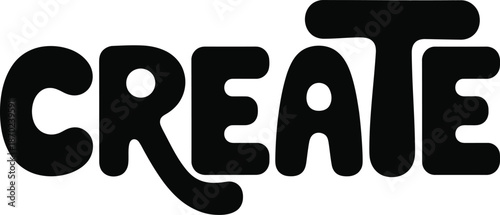 Bold Black "CREATE" Text with Rounded Edges