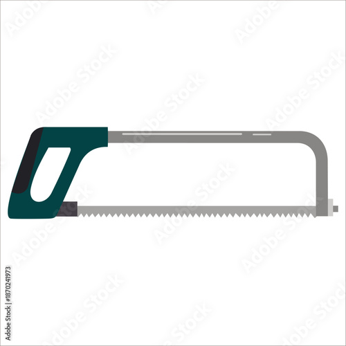 Hacksaw Metal Cutting Tool Vector Illustration
