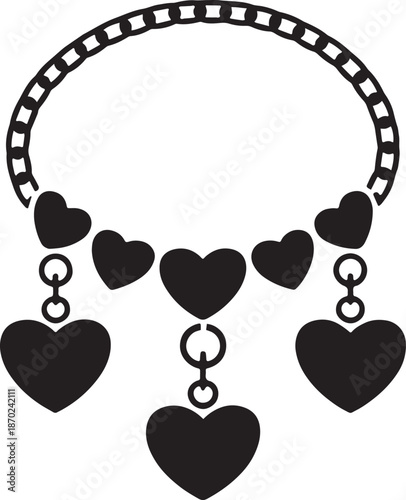 Heart charm bracelet jewelry accessory fashion love romantic gift symbol decoration