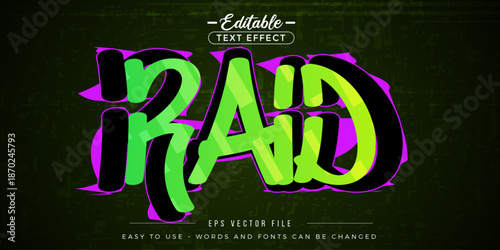 Editable colorful raid text effect.