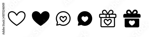 ハートのアイコンセット バレンタインデー・ラブレター・プレゼント