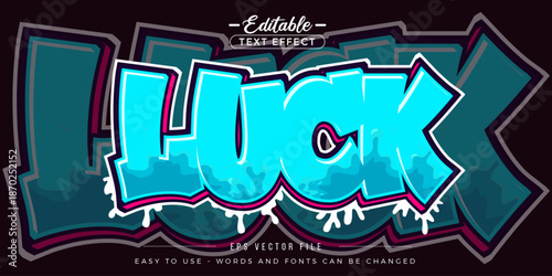 Blue luck editable text effect.