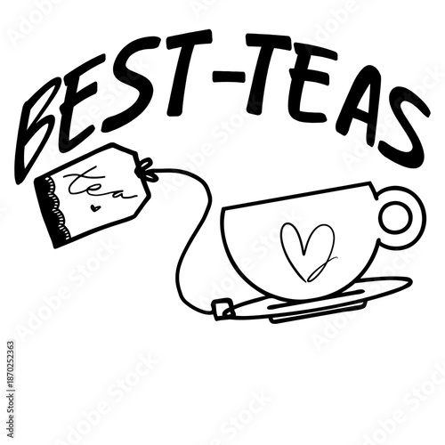 Quadro em tela Best - teas. Tea lover best friend t shirt design