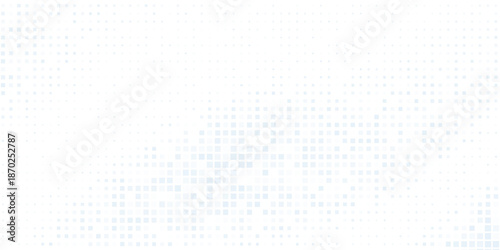 Abstract vector illustration with small squares and pixels. blue Dot halftone with randomus opacity