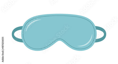 Simple light blue sleeping mask with a soft texture for blocking out light to improve sleep, isolated on a white background.