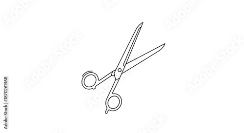 A pair of scissors icon in simple line art style for cutting purposes