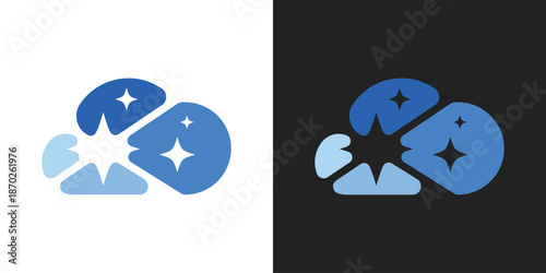 Dual meaning logo combining a cloud and star, symbolizing innovation, inspiration, digital services, and outstanding performance with a clean, modern identity.