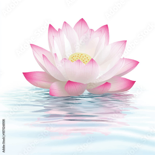 Pink Lotus Flower on Calm Water