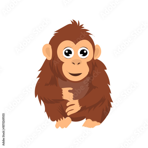 Vector illustration. orangutan variant different activity and poses element design. orangutan from borneo sumatra