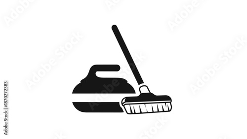 Curling Broom and Stone Equipment.