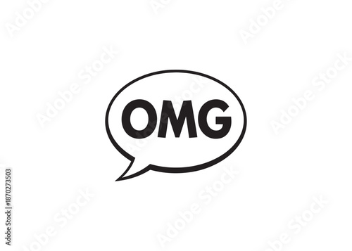 OMG Comic Speech Bubble Cartoon Vector – Surprise Expression Icon