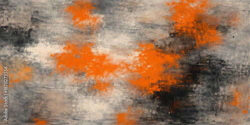 Old rusty metal texture background with burning orange fire flames and smoke clouds creates a grunge hot inferno art design