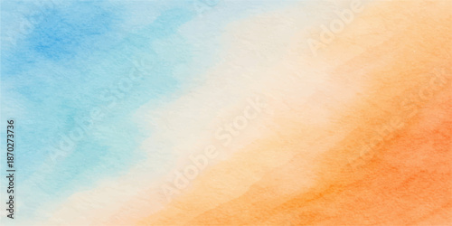 Abstract colorful watercolor sky background with clouds and light texture