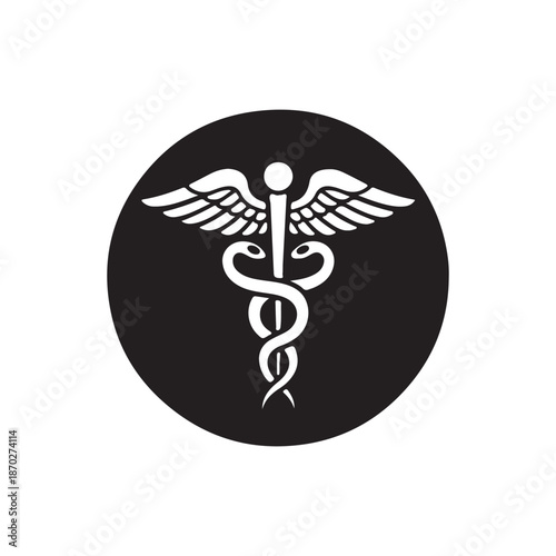 Caduceus icon vector logo design illustration
