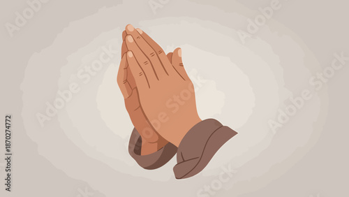Hands Clasped in Prayer or Supplication Gesture Spiritual and Hopeful Communication