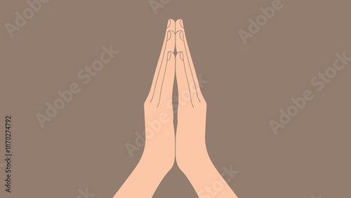 Praying Hands Gesture with Folded Palms and Thumbs Together Symbolic Representation of Hope and Respect