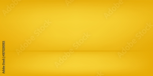 Studio simple backgrounds. yellow walls for photography space vector simple set with bright gradient spotlight abstract simple